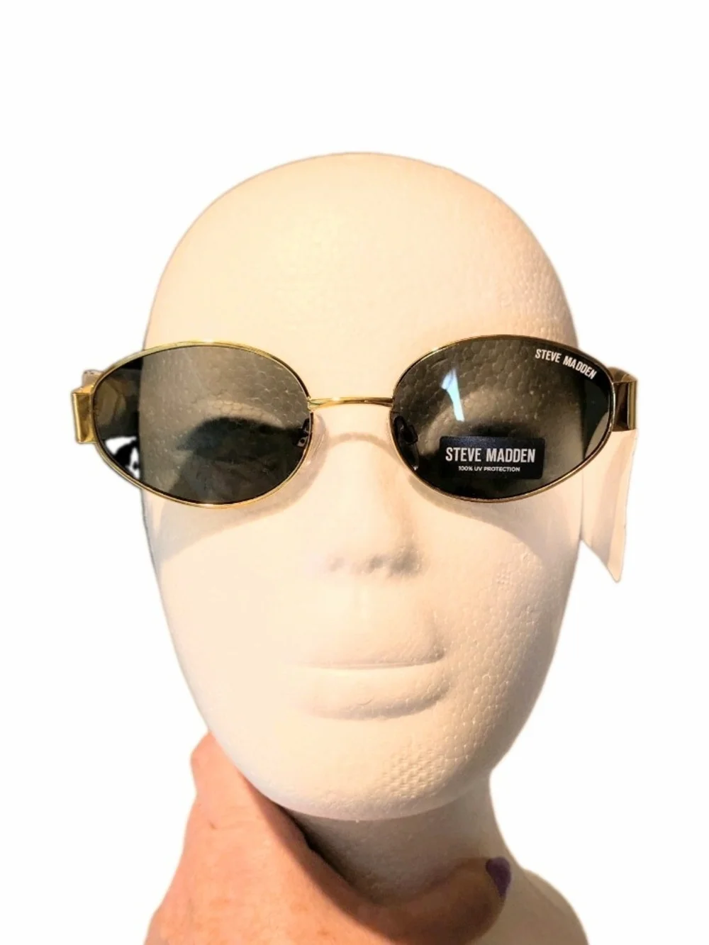 Steve Madden Mystic Gold Frame Oval Lens Sunglasses